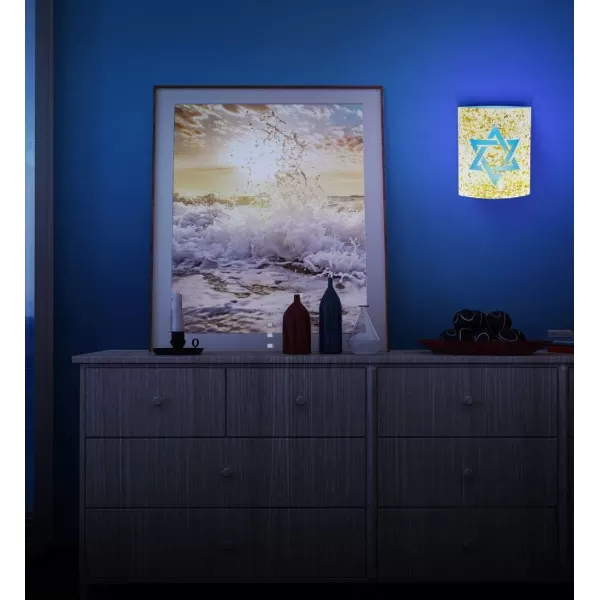 Puzzled COTA Global LED Lantern Surfs Up  51 inch x 63 inch  Multicolor  Item 9691WhiteGold Star of David