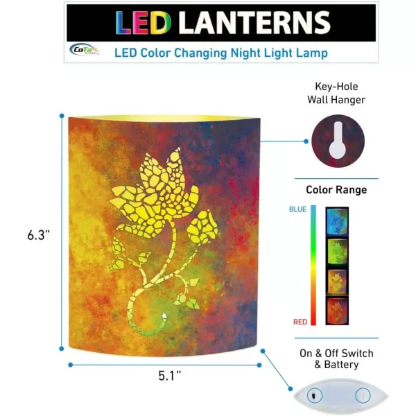 Puzzled CoTa Global LED Lantern Blooming Rose  51 inch x 63 inch  Multicolor  Item 9670