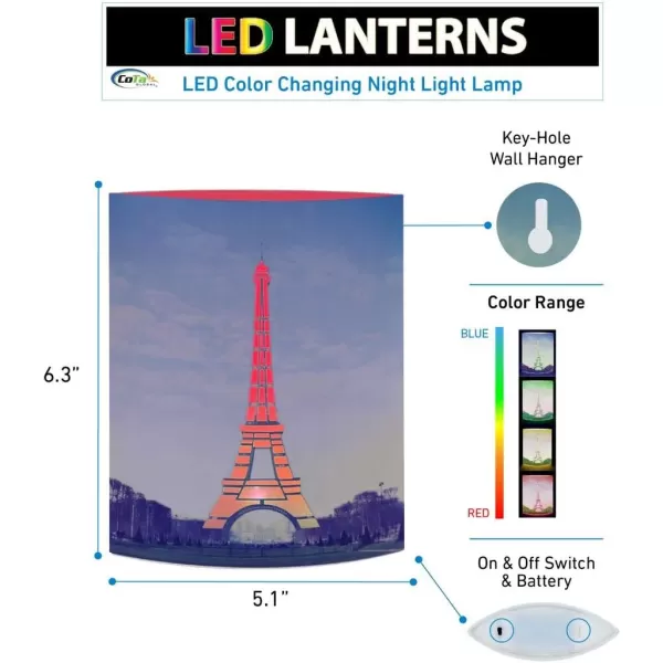 Puzzled CoTa Global LED Lantern Eiffel Tower  51 inch x 63 inch  Multicolor  Item 9668