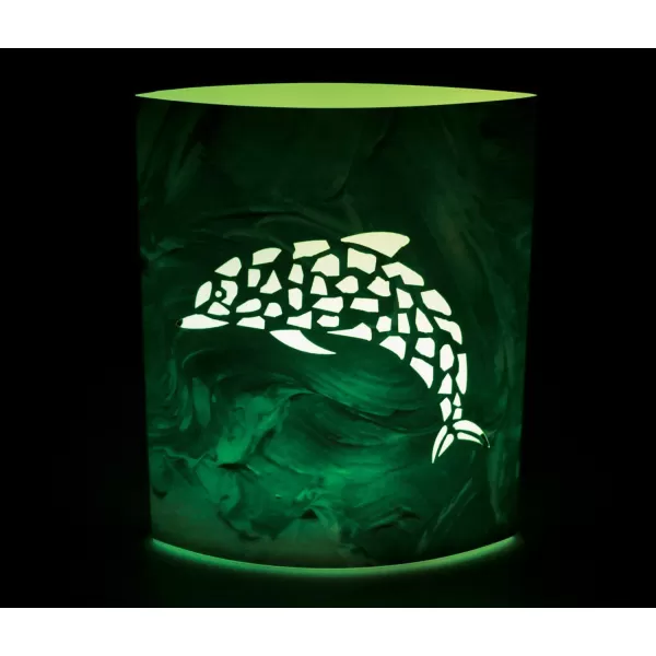 Puzzled Dolphin Light Lantern 51 Inch Energy Efficient Decorative Indoor Outdoor Tabletop Lamp Manual On ampamp Off Portable Lights for Bedroom Kitchen Living Room Ocean Sea Life Themed Home Office Dcor