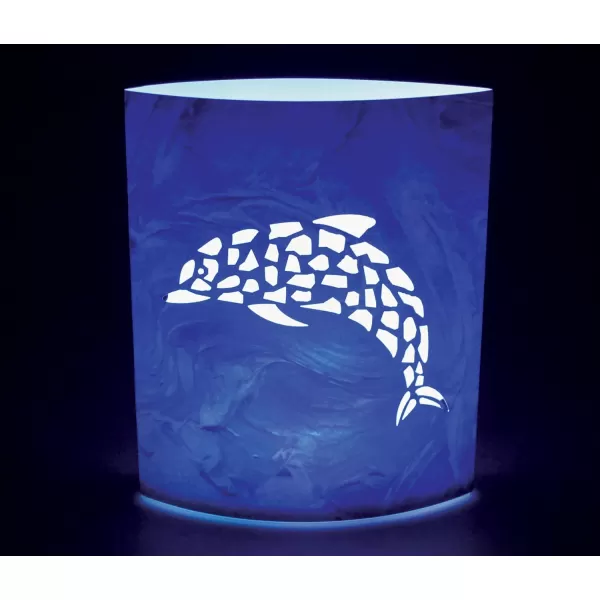 Puzzled Dolphin Light Lantern 51 Inch Energy Efficient Decorative Indoor Outdoor Tabletop Lamp Manual On ampamp Off Portable Lights for Bedroom Kitchen Living Room Ocean Sea Life Themed Home Office Dcor