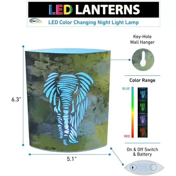 Puzzled Elephant LED Decorative Lanterns  Animal Theme  Elegant Unique Gift and Useful Souvenir  Item 9656