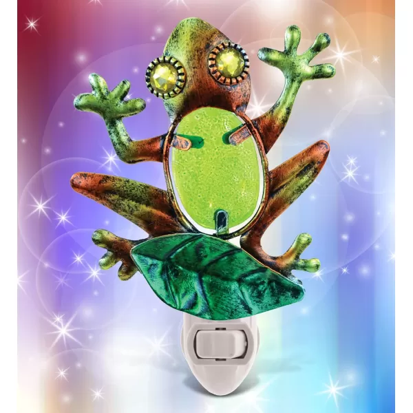 Puzzled Frog Night Light  55 Inch Plug in Energy Efficient Decorative Socket Lamp Manual On ampamp Off Portable Lights for Stairway Bedroom Bathroom Nursery Home Accessory ampamp Kitchen Decor