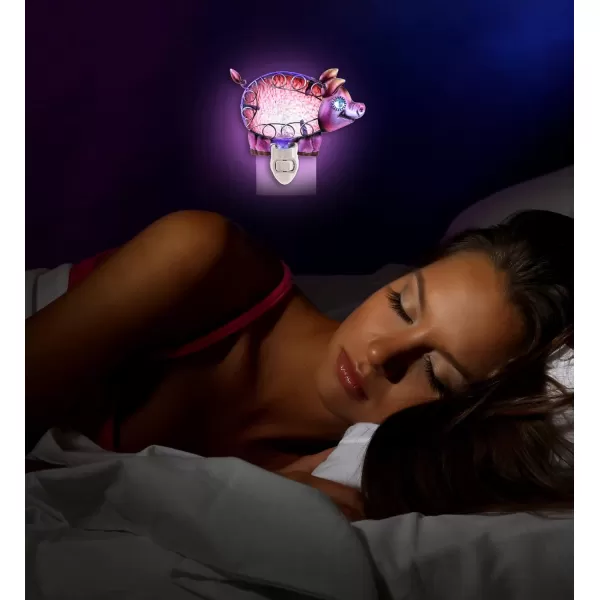 Puzzled Glass Art Night Light Plug in Decorative Socket Lamp Manual On ampamp Off Portable Light for Stairway Bedroom Bathroom Nursery Home Accessory ampamp Kitchen Decor  Pig