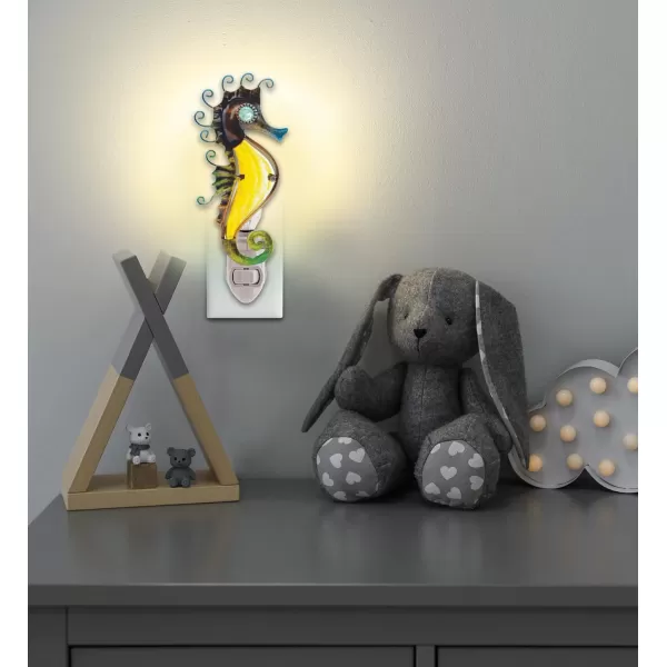 Puzzled Glass Art Night Light Plug in Decorative Socket Lamp Manual On ampamp Off Portable Light for Stairway Bedroom Bathroom Nursery Home Accessory ampamp Kitchen Decor  Seahorse