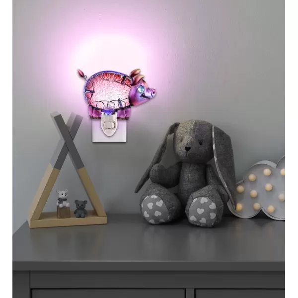 Puzzled Glass Art Night Light Plug in Decorative Socket Lamp Manual On ampamp Off Portable Light for Stairway Bedroom Bathroom Nursery Home Accessory ampamp Kitchen Decor  Pig