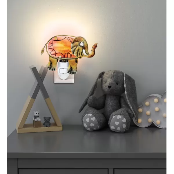Puzzled Glass Art Night Light Plug in Decorative Socket Lamp Manual On ampamp Off Portable Light for Stairway Bedroom Bathroom Nursery Home Accessory ampamp Kitchen Decor  Elephant