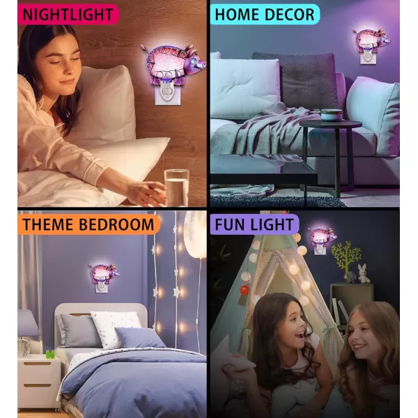 Puzzled Glass Art Night Light Plug in Decorative Socket Lamp Manual On ampamp Off Portable Light for Stairway Bedroom Bathroom Nursery Home Accessory ampamp Kitchen Decor  Pig