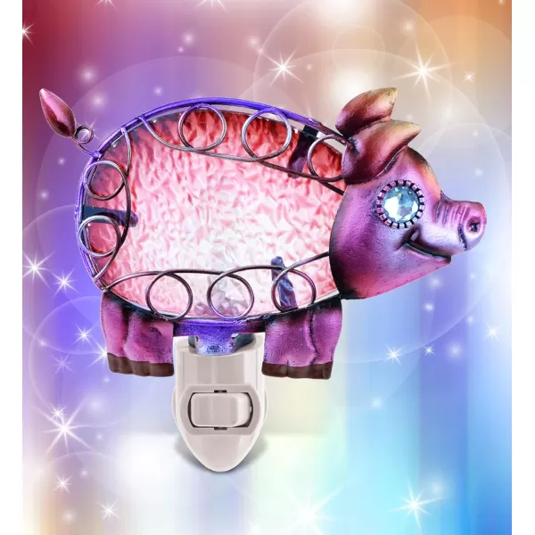 Puzzled Glass Art Night Light Plug in Decorative Socket Lamp Manual On ampamp Off Portable Light for Stairway Bedroom Bathroom Nursery Home Accessory ampamp Kitchen Decor  Pig