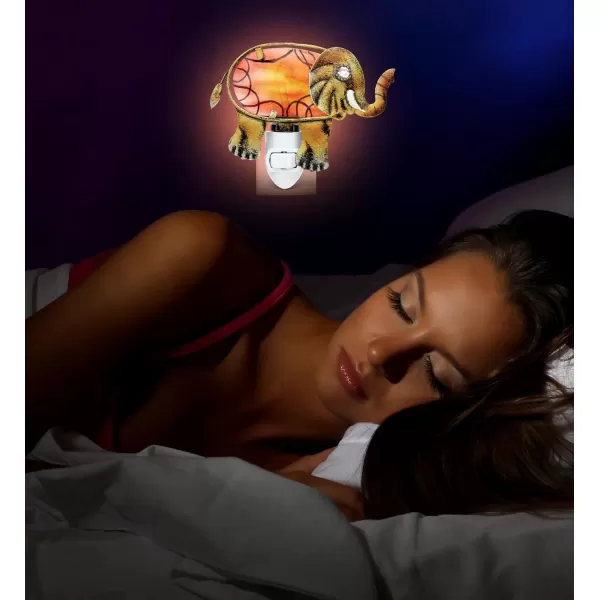 Puzzled Glass Art Night Light Plug in Decorative Socket Lamp Manual On ampamp Off Portable Light for Stairway Bedroom Bathroom Nursery Home Accessory ampamp Kitchen Decor  Elephant