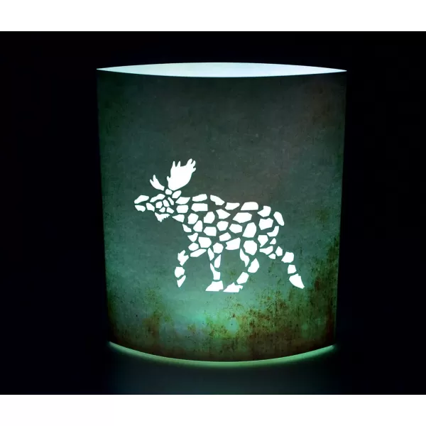 Puzzled Green Moose LED Light Lantern 51 Inch Energy Efficient Decorative Indoor Outdoor Tabletop Lamp Manual On ampamp Off Portable Lights for Bedroom Kitchen Living Room Wildlife Themed Home Dcor