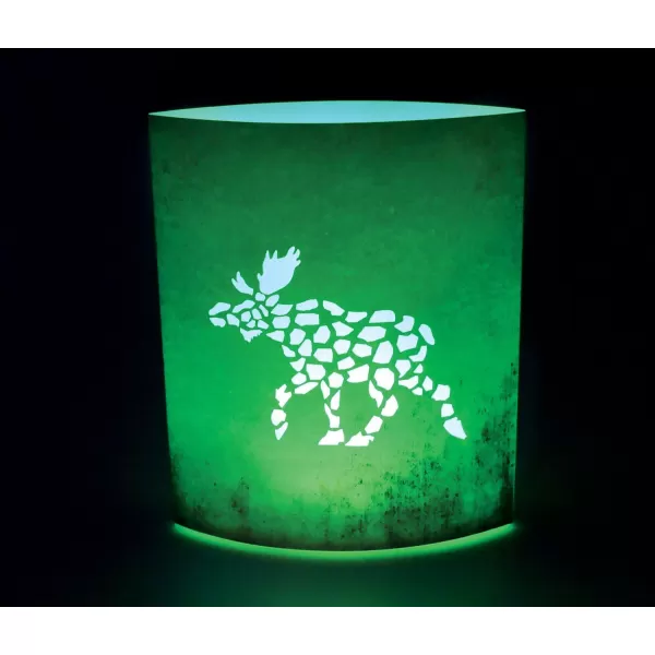Puzzled Green Moose LED Light Lantern 51 Inch Energy Efficient Decorative Indoor Outdoor Tabletop Lamp Manual On ampamp Off Portable Lights for Bedroom Kitchen Living Room Wildlife Themed Home Dcor
