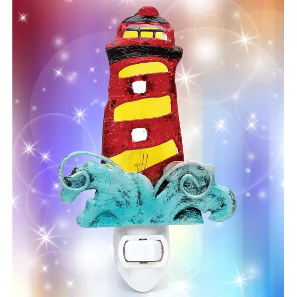 Puzzled Lighthouse Handcraft Art Glass and Metal Decorative Night Light Home Dcor  Buildings Collection  Elegant Unique Gift and Useful Souvenir
