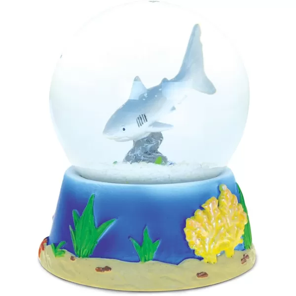Puzzled Resin Stone Great White Shark Glass Snow Globe 65mm 35 inch Figurine Intricate Statue Art Handcrafted Tabletop Sculpture Desk Centerpiece Accent  Nautical Beach Sea Theme Home Dcor