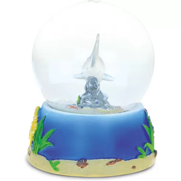 Puzzled Resin Stone Great White Shark Glass Snow Globe 65mm 35 inch Figurine Intricate Statue Art Handcrafted Tabletop Sculpture Desk Centerpiece Accent  Nautical Beach Sea Theme Home Dcor
