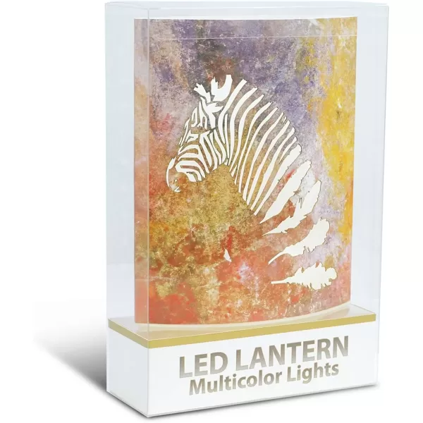 Puzzled White Zebra Light Lantern 51 Inch Energy Efficient Decorative Indoor Outdoor Tabletop Lamp Manual On ampamp Off Portable Lights for Bedroom Kitchen Living Room Wildlife Animal Themed Home Dcor