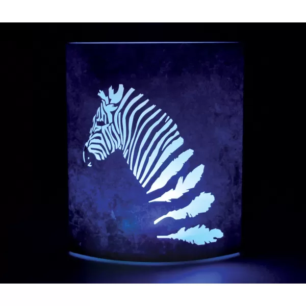 Puzzled White Zebra Light Lantern 51 Inch Energy Efficient Decorative Indoor Outdoor Tabletop Lamp Manual On ampamp Off Portable Lights for Bedroom Kitchen Living Room Wildlife Animal Themed Home Dcor