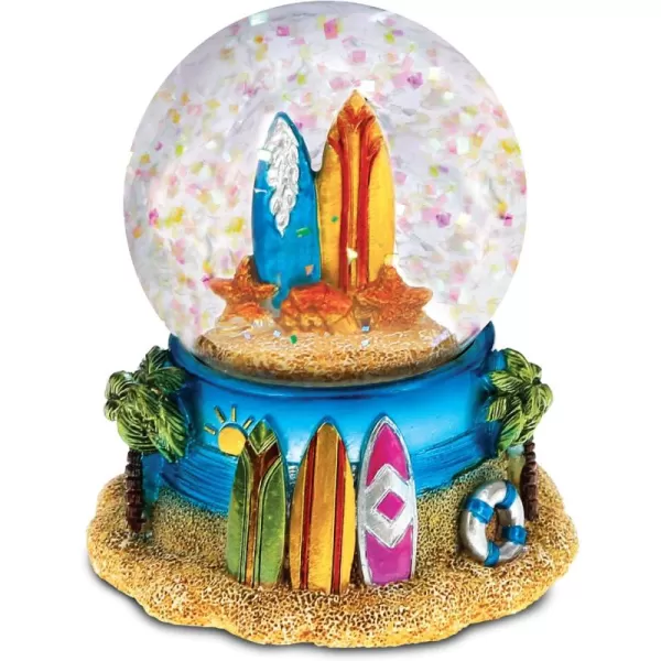 CoTa Global Cool Summer Surf Boards Snow Globe  Water Globe Figurine with Sparkling Glitter Collectible Novelty Ornament for Home Decor for Birthdays Holiday and Valentines  65mm
