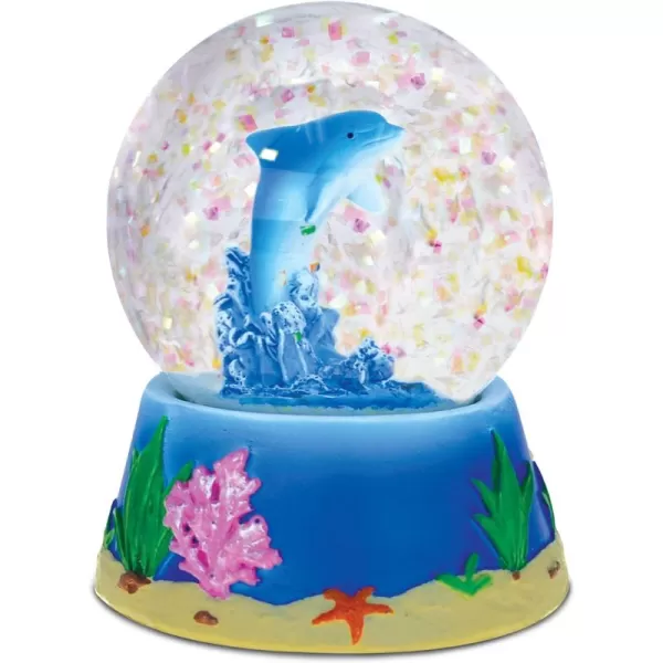 CoTa Global Dolphin Snow Globe  Sparkly Water Globe Figurine with Sparkling Glitter Collectible Novelty Ornament for Home Decor for Birthdays Christmas and Valentines Day  65mm