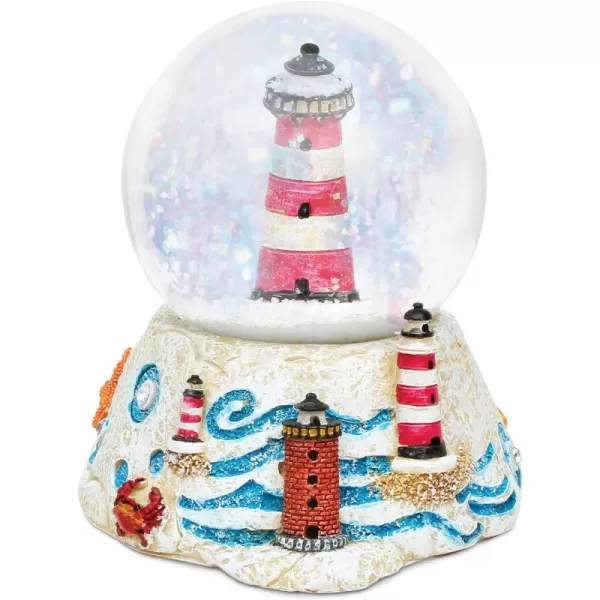 CoTa Global Lighthouse Stone Snow Globe  Sparkly Water Globe Figurine with Sparkling Glitter Collectible Novelty Ornament for Home Decor for Birthdays Christmas and Valentines Day