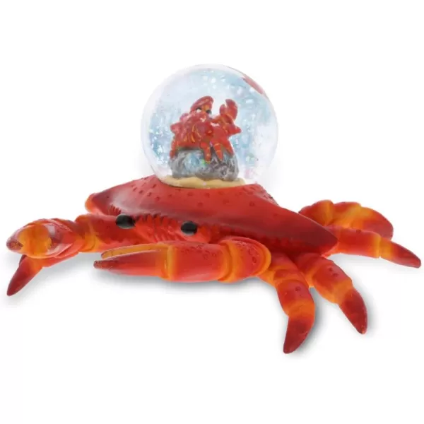 CoTa Global Penguin Snow Globe  Magical Rainbow Water Globe Figurine with Sparkling Glitter Collectible Novelty Ornament for Home Decor for Birthdays Christmas and Valentine  45mmRed Crab