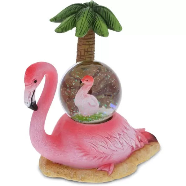 CoTa Global Penguin Snow Globe  Magical Rainbow Water Globe Figurine with Sparkling Glitter Collectible Novelty Ornament for Home Decor for Birthdays Christmas and Valentine  45mmPink Flamingo