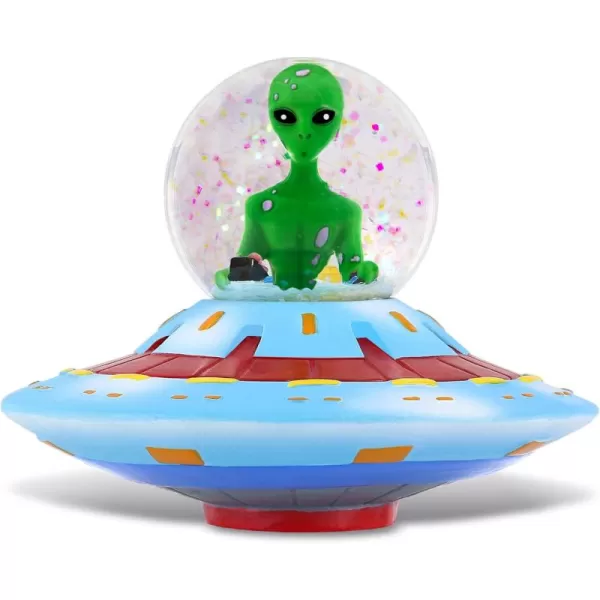CoTa Global Penguin Snow Globe  Magical Rainbow Water Globe Figurine with Sparkling Glitter Collectible Novelty Ornament for Home Decor for Birthdays Christmas and Valentine  45mmGreen Alien
