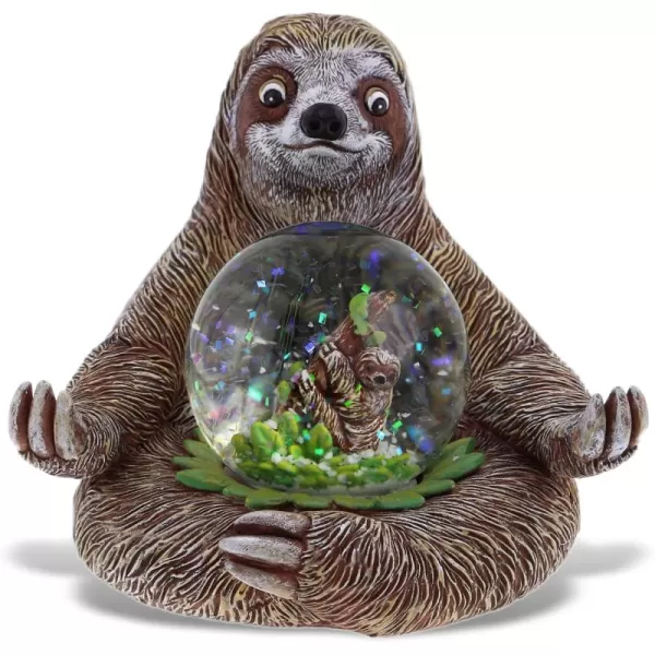 CoTa Global Penguin Snow Globe  Magical Rainbow Water Globe Figurine with Sparkling Glitter Collectible Novelty Ornament for Home Decor for Birthdays Christmas and Valentine  45mmBrown Sloth