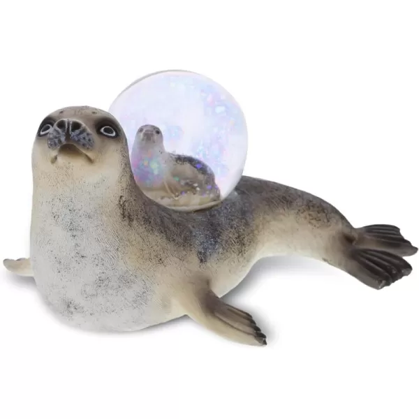 CoTa Global Penguin Snow Globe  Magical Rainbow Water Globe Figurine with Sparkling Glitter Collectible Novelty Ornament for Home Decor for Birthdays Christmas and Valentine  45mmGrey Seal