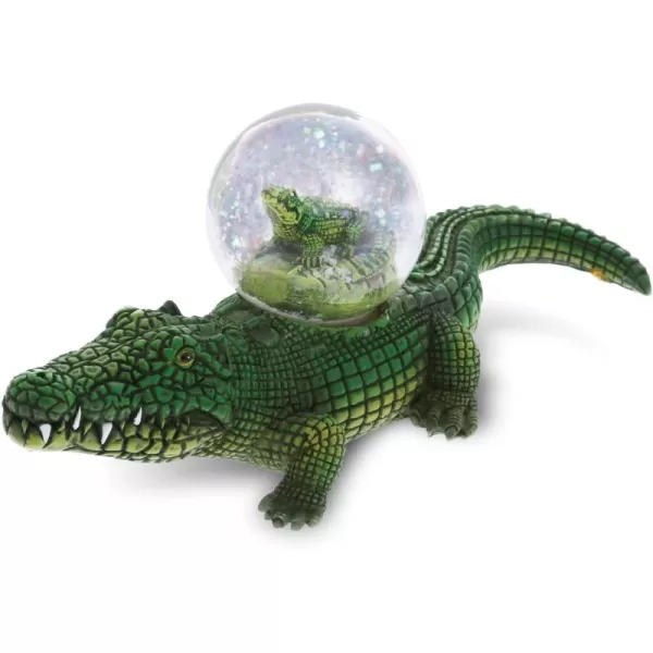 CoTa Global Penguin Snow Globe  Magical Rainbow Water Globe Figurine with Sparkling Glitter Collectible Novelty Ornament for Home Decor for Birthdays Christmas and Valentine  45mmGreen Alligator