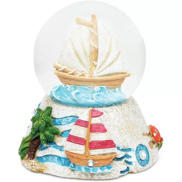 CoTa Global Sailboat Snow Globe Polyresin Boat Cruise Ship Yacht Collection Ocean Life Nautical Aquatic Marine Theme Room Decor Table Top Accent Size 355 x 375 inches Novelty Craft Decorative Gift