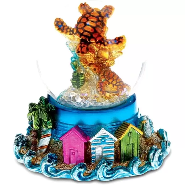 CoTa Global Sea Turtle Snow Globe Table Top Animal Decorative Toy Colorful Stone Tortoise Globe wBeach Houses Starfish and Corals 3 Inches  Nautical UnderwaterIslandParadise Theme
