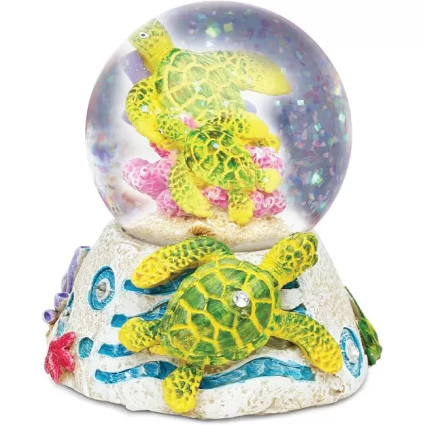 CoTa Global Sea Turtle Stone Snow Globe  Sparkly Water Globe Figurine with Sparkling Glitter Collectible Novelty Ornament for Home Decor for Birthdays Christmas and Valentines Day
