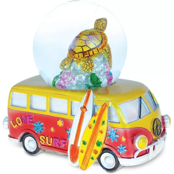 CoTa Global Van with Sea Turtle Snow Globe  Water Globe Figurine with Sparkling Glitter Collectible Novelty Ornament for Home Decor for Birthdays Christmas and Valentines Day  65mm