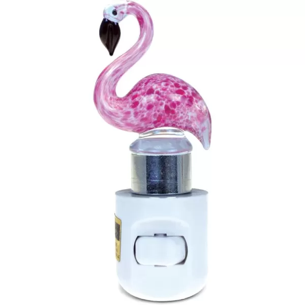 Cota Global Flamingo Night Light  Decorative Night Lights Plug Into Wall with Switch Unique Handmade Glass LED Night Light For Kids and Adults Light for Bedroom Bathroom Nursery Hallway  5 Inch