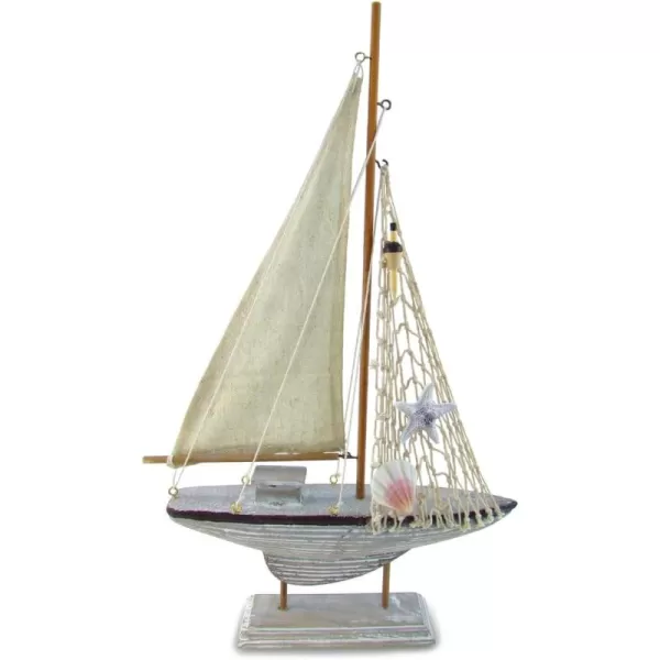 Puzzled Brown Sailboat Nautical Decor