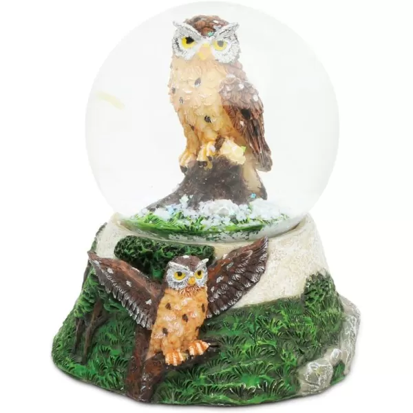 Puzzled COTA Global Owl Snow Globe Polyresin Forest Wild Life Animal Collection Jungle Bird Nautical Theme Room Decor Table Top Accent Size 355 x 375 inches Novelty Craft Decorative Gift