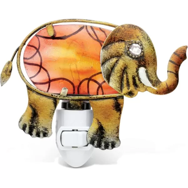 Puzzled Glass Art Night Light Plug in Decorative Socket Lamp Manual On ampamp Off Portable Light for Stairway Bedroom Bathroom Nursery Home Accessory ampamp Kitchen Decor  Elephant