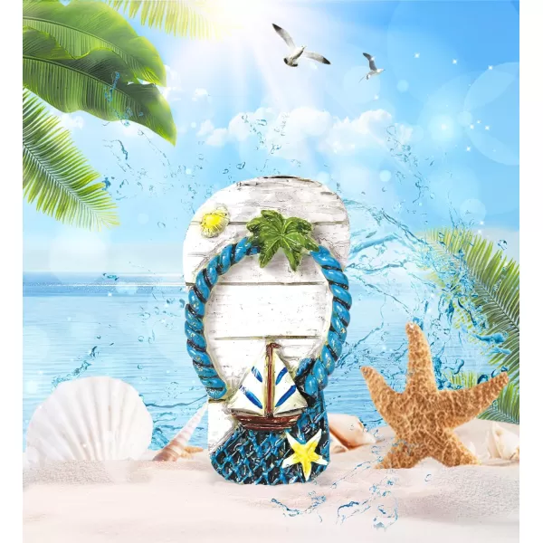 CoTa Global Flip Flops Refrigerator Nautical Blue Magnets Set of 2  Assorted Resin Beach Design Fun and Cute Ocean Magnets for Kitchen Fridge Locker Home Decor ampamp Office Decor Novelty  2 Pack