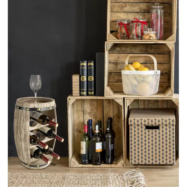 CoTa Global White and Gold Alexander Wine Rack  Freestanding Wooden Wine Holder for 8 Wine Bottles Decorative Bottle Rack Floor Stand Rustic Countertop Wine Storage Shelf Organizer for Wine BarModern Rustic