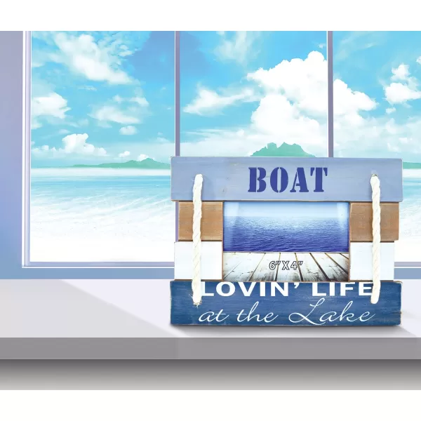 Puzzled CoTa Global Atlantic Loving Life Beach 6x4 Frame  Wooden Photo Frame for Summer Vacation Memory Handmade Tropical Sand Nautical Picture Frame for Tabletop Ocean Decor  1025 Inches