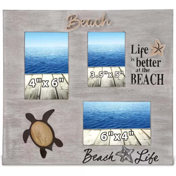 CoTa Global Coastal Sea Turtle Relax Sign  Nautical  Handmade and Crafted Wooden Coastal Sea Turtle Relax Sign Nautical Themed Home Decor Sea Turtle Decorative Coastal OrnamentMulti Photo Frame