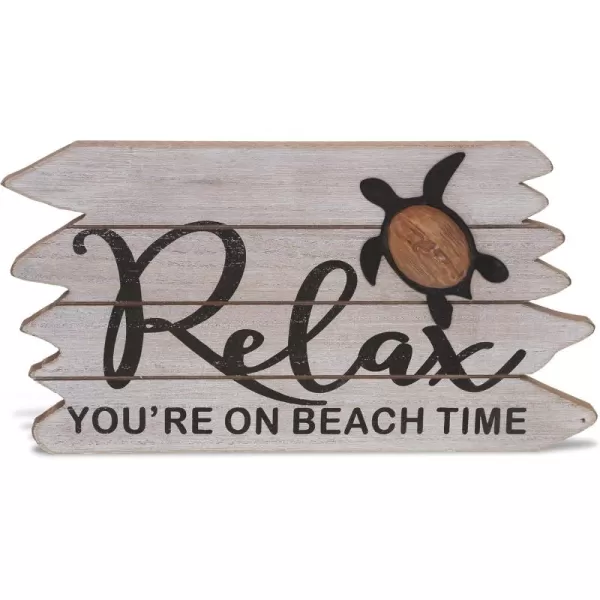 CoTa Global Coastal Sea Turtle Relax Sign  Nautical  Handmade and Crafted Wooden Coastal Sea Turtle Relax Sign Nautical Themed Home Decor Sea Turtle Decorative Coastal OrnamentRelax Sign