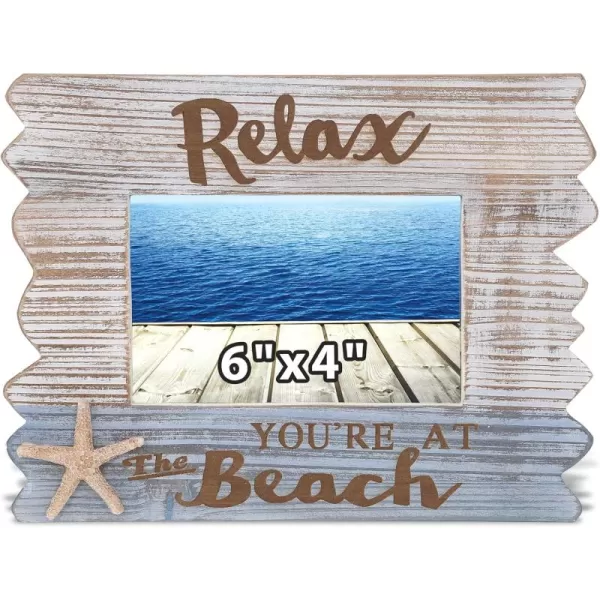 CoTa Global Coastal Sea Turtle Relax Sign  Nautical  Handmade and Crafted Wooden Coastal Sea Turtle Relax Sign Nautical Themed Home Decor Sea Turtle Decorative Coastal OrnamentFrame 6X4