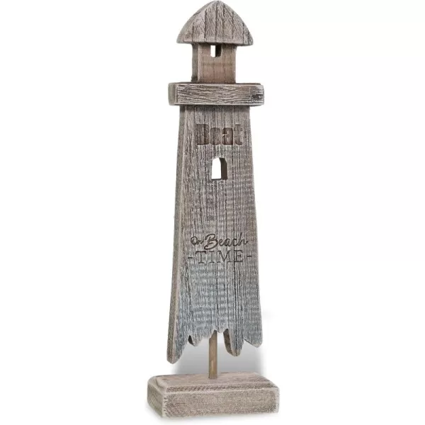 CoTa Global Driftwood Wooden Lighthouse Decor  Handcrafted Nautical Decor Lighthouse with Text Ocean Decor Wood Sculpture Table Top Centerpiece Beach Decorations for Home and Bathroom  108 InchesLighthouse