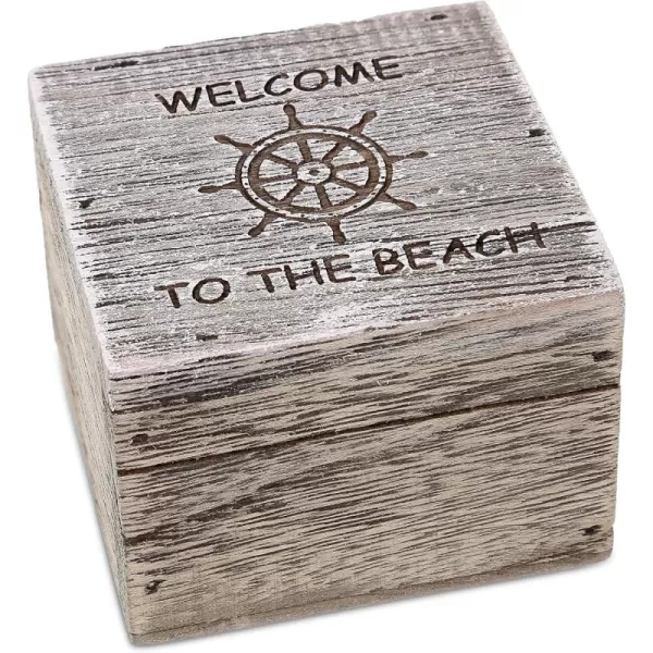 CoTa Global Driftwood Wooden Lighthouse Decor  Handcrafted Nautical Decor Lighthouse with Text Ocean Decor Wood Sculpture Table Top Centerpiece Beach Decorations for Home and Bathroom  108 InchesJewelry Box Small