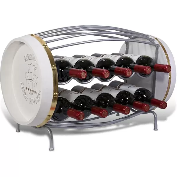 CoTa Global Napoleon Metal Wine Rack  Freestanding Barrel Shape Metal Wine Holder for 10 Wine Bottles Decorative Bottle Rack Floor Stand Rustic Countertop Wine Storage Shelf Organizer for Wine Bar