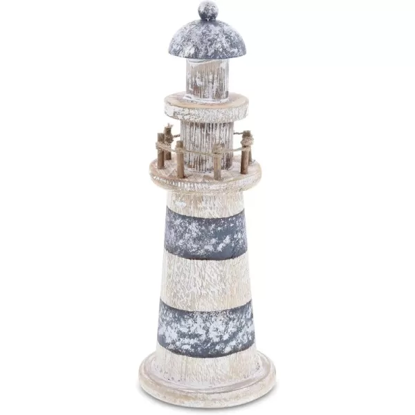 CoTa Global Silver Sea Lighthouse  Handmade Distressed Wooden Lighthouse Decoration Decorative Beach Style Tabletop Centerpiece Nautical Themed Home Decor  Small 85 Inch Color May Vary