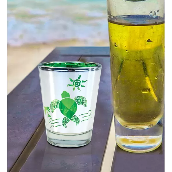 Puzzled 17 Oz Green Turtle Shot Glass 25 Inch Novelty Glassware for Drinking Game Liquor Tequila Whisky Vodka Espresso Shooter Glasses Party Drinkware