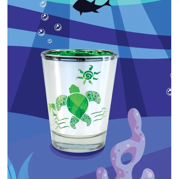 Puzzled 17 Oz Green Turtle Shot Glass 25 Inch Novelty Glassware for Drinking Game Liquor Tequila Whisky Vodka Espresso Shooter Glasses Party Drinkware